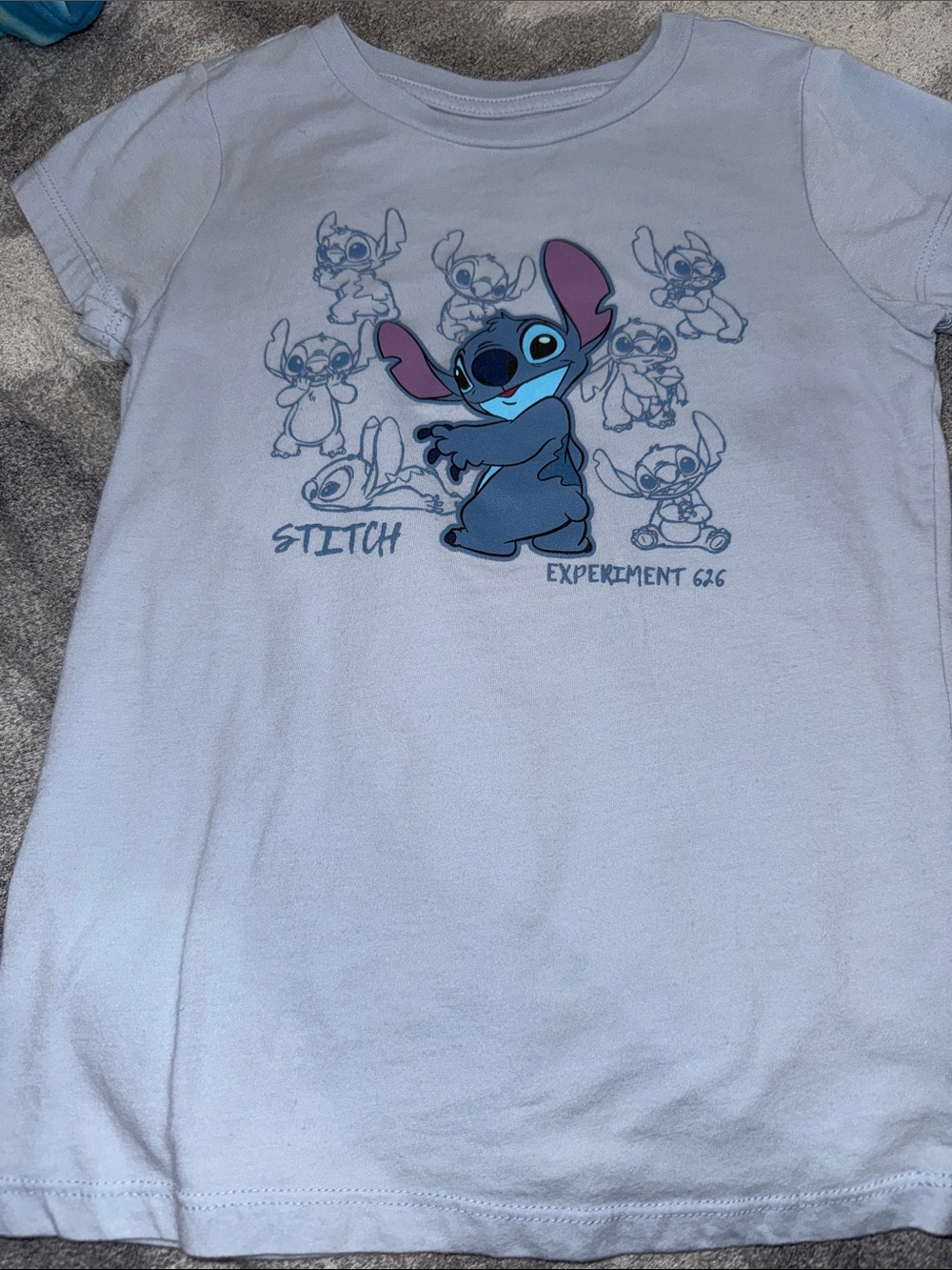 Disney blue Tee with Blue & Purple Stitch Graphic